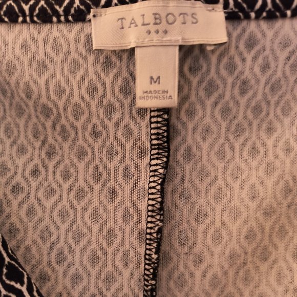 Talbots Geometric Print Dress - B/W - Size Medium (M) - Picture 3 of 9